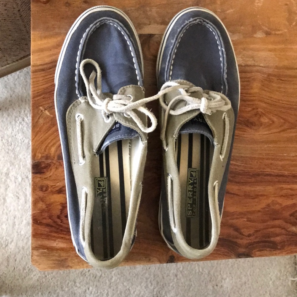 Blue and Olive Sperrys